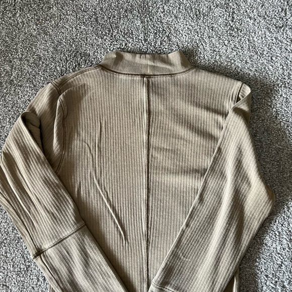 FP movement top womens large brown ribbed mock neck Rickie capsule basic boho - Picture 5 of 11